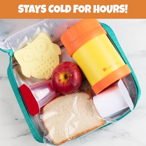 Kids Hard Ice Packs 3 Pack, Slim Reusable Freezer Packs for Lunch Boxes - color: Owl