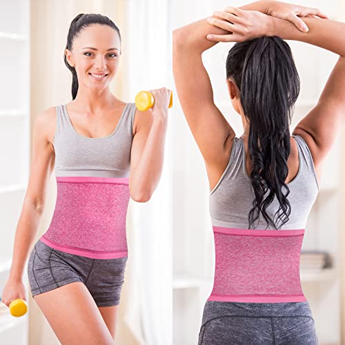 Geyoga Sweat Waist Trainer Stomach Wrap for Women - color: Light Pink Inner, size: X-Large