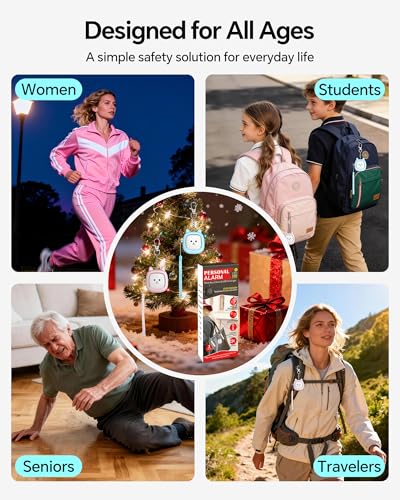 Personal Safety Alarm, VIGOROAD 2 Pack Loud 130dB Siren Emergency Panic Alarm with LED Light, Easy Pull Pin Keychain Self-Defense Security Alarm for Women, Seniors, Kids - color: Blue/Pink