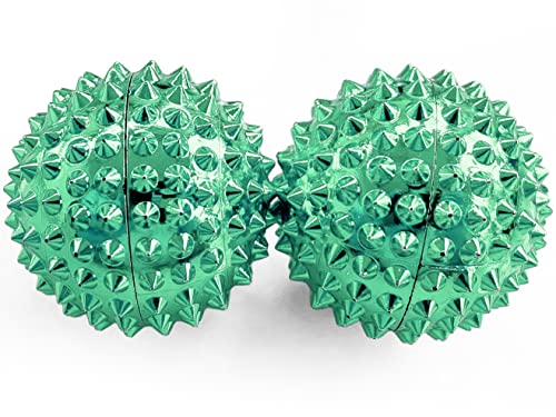 2X Spiky DBT Skill Balls | Magnetic Stress Relief Balls | Spiky Massage Balls for Relaxation, Tension Release, Focus & Mobility (Green, 1.25 inch) - color: Green, size: 1.25 Inch