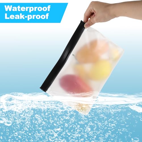 8 Pack Reusable Ice Storage Bags – 10” x 7.3” x 2.2” Leakproof Freezer Bags, BPA-Free EVA, Secure Zip Seal for Ice, Food & Travel
