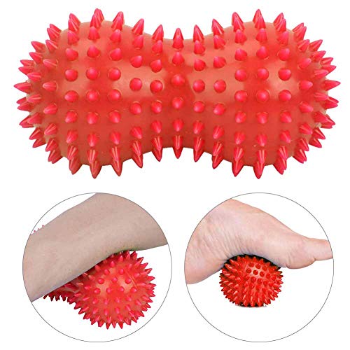 Peanut Massage Ball, PVC Spiky Massage Ball, Foot Roller Massager for Plantar Fasciitis, Fitness Muscle Massaging, Exercise Relax
