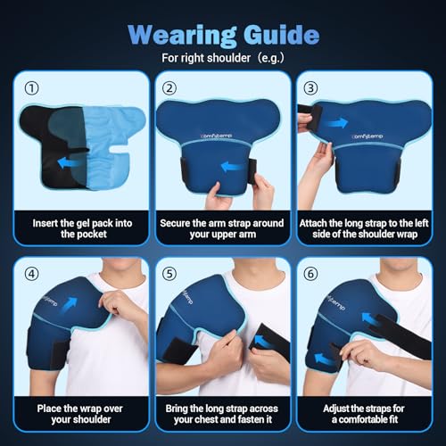 Comfytemp Shoulder Ice Pack Wrap, Shoulder Brace for Shoulders Pain Relief