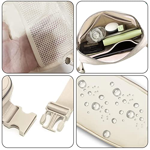 Amazerbst Belt Bag, Fanny Pack, Everywhere Belt Bag,40 Inch Adjustable Strap,for Women and Men,Waterproof - color: Beige