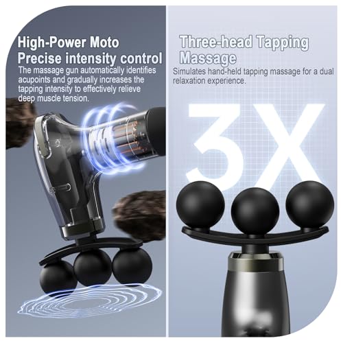 Massage Gun with Upgraded Extension Handle, Massage Gun Deep Tissue - Back Massager for Relief Deep Tissue, Muscles/Neck/Shoulders/Waist/Legs Massager,5 Replaceable Heads&9 Speed Levels (Black) - color: Black
