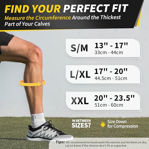 CAMBIVO Calf Compression Sleeves with Side Stabilizers for Men & Women - Shin Splint Support, Leg Brace Guard for Running