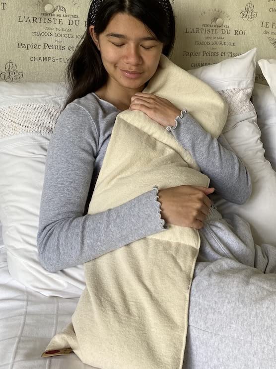 Triple Square Natural Denim Cherry Pit-Stone Pillow, Microwavable Hot/Cold Compress, Sustainable Heating Pad, Moist Heat, Muscle Joint Pain Relief - color: Unbleached, Bull Denim, Natural