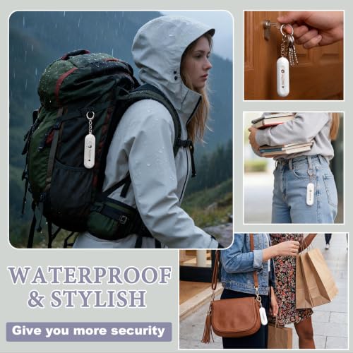 Personal Safety Alarm - Waterproof Rechargeable Security Alarm - 140dB Extra Loud Siren & Strobe Light - Self Defense Keychain - Gift for Women, Teenagers, College Girls, Seniors (White) - color: New White