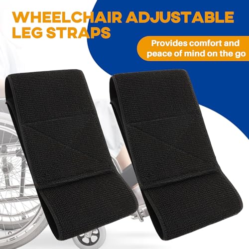 2 Pack Wheelchair Leg Straps - Polyester Material, Reliable & Elastic - Foot, Calf & Seat Belt Restraints for Wheelchair Accessory (Width 4 inches) - size: Self-Adhesive