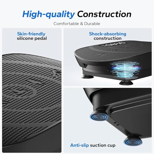 MERACH CV30 Pro Curved Vibration Plate Exercise Machine, Powerful & Quiet - color: Black