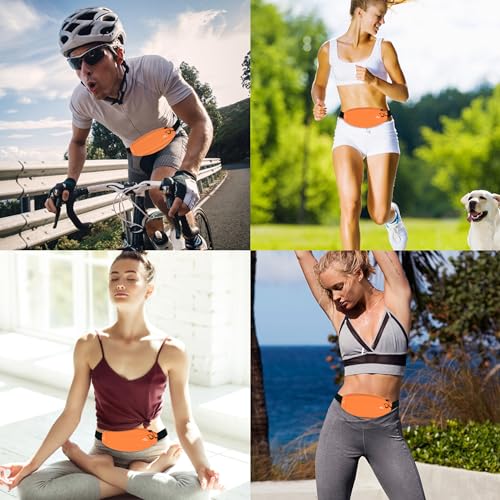 Reflective Running Pack - Fanny Waist Bag for Women & Men (Orange) - color: orange