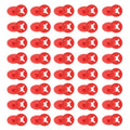 PATIKIL Running Bib Race Clips, 40 Pcs Race Fastener Race Number Buckle Fixing System Marathon Number Buckles Fasteners Holders for Runners Field, Red - color: Red