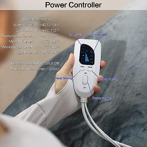 Heating Pad,Electric Heating Pad,Heating Pad for Back (Blue, 33"x17") - color: Blue, size: 33x17 Inch