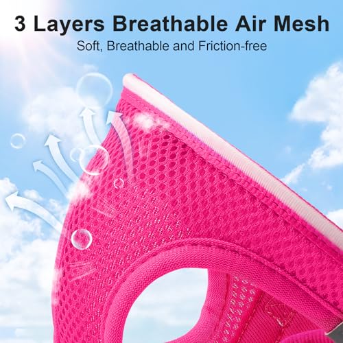 Light Up Dog Harness, Rechargeable LED Dog Harness for Small Medium Dogs - color: Pink, size: L