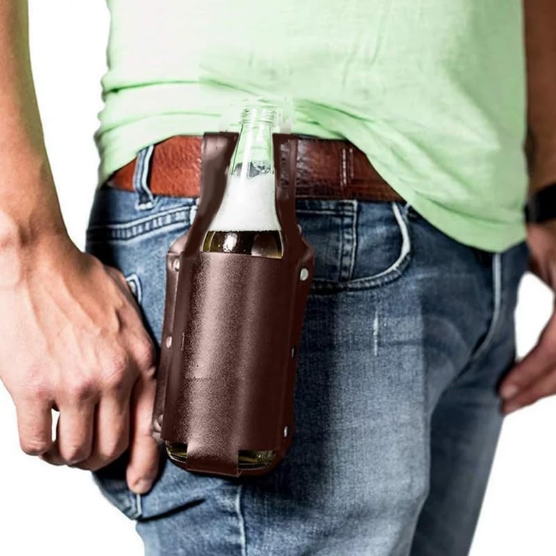 Wixine 2Pcs Outdoor Hiking Wine Bottles Waist Beer Belt Climbing Beverage Holster Holder Portable
