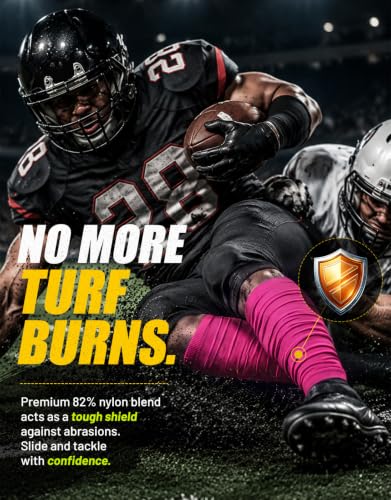 Football Leg Sleeves Scrunch Style Calf Compression Sleeve Men One Size - color: Neon Pink