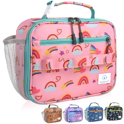 Genteen Kids Insulated Lunch Box for Boys Girls,Back to School,Office - color: P-1pk Rainbow