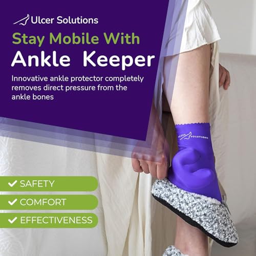 Ulcer Solutions Ankle Keeper, Ankle Protector for Pressure Sores, Lightweight, Stretchable Ankle Pillow, Enhanced Ankle Pads for Better Comfort and Mobility (XL: >10.5”+ (27cm+)) - size: XL: 10.5”+ (27cm+)