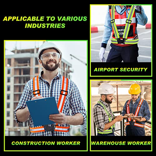 Hercicy 12 Pcs Reflective Safety Vest Hi Vis Adjustable Straps Yellow, Orange - color: Yellow, Orange