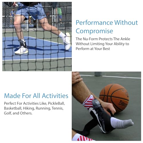 Ovation Medical Nu-Form Ankle Brace - Premium, Low Profile Ankle Stabilizer and Ankle Compression Brace - Breathable Ankle Brace for Sports, Ankle Sprains, Injury Recovery Support, & More (Large) - size: Large