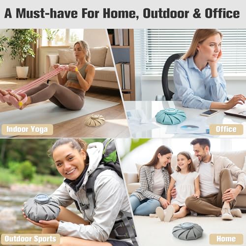 Ice Packs for Injuries Reusable, 3 Sizes, Lake Blue, Khaki, Gray - color: Lake Blue/Khaki/Gray
