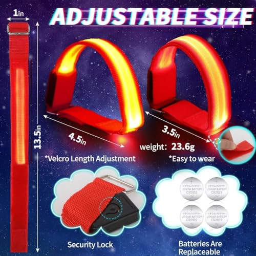 Dilabnba LED Glow Bracelets, Light Up Party Arm Band Bracelets, Halloween Christmas Glow in The Dark Bracelets for Concerts Festivals Game Prizes Sports Rave Accessories - 6PCS - size: X-Large