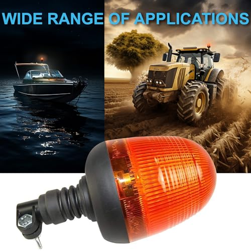 HQRP Flexible Pipe Mount/Low Profile Amber Beacon Emergency Hazard Warning Safety LED Strobe Lights for Golf Cart, Truck, Tractor, Forklift, ATV, UTV, Snow Plow, Excavator, etc. - size: Flexible Pipe Mount