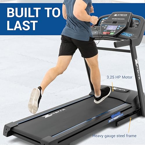 Xterra Fitness Sport Series Premium Folding Smart Treadmill, Handlebar Speed and Incline Controls, Large XTRASoft Cushioned Running Deck, Built-in FTMS-Enabled Bluetooth with XF Connect Fitness App - style: TR75