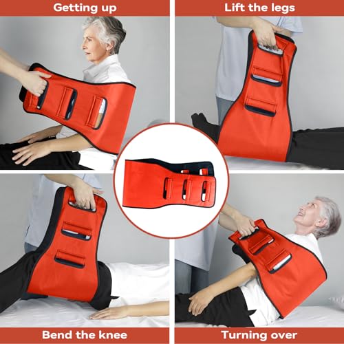 Transfer Sling, Padded Assist Gait Belt for Seniors, Lift Assist gait Belt - color: Orange-aa