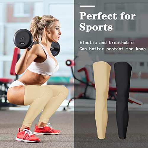 Skylety Compression Leg Sleeves Men Women - color: Black, Nude, size: Medium
