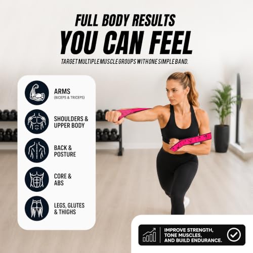 11-Loop Fabric Stretching Resistance Band - color: Pink Kit (2 Bands) 15-45 Lbs