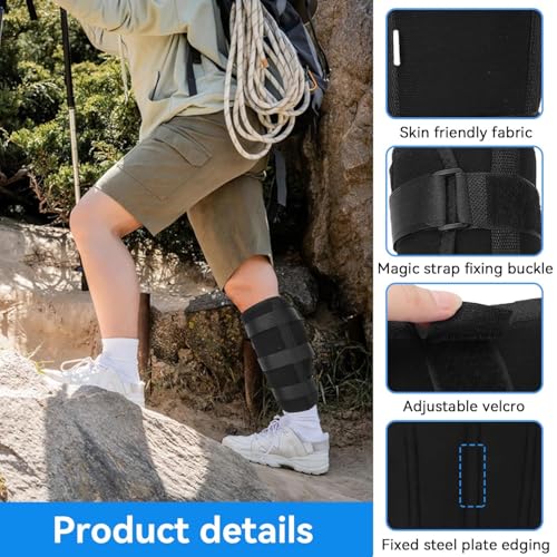 Calf Fixed Stabilizer, Comfortable Calf Support Strap Splint Tibia and Fibula Protector Shank Fracture Fixation Strap for Men and Women(M) - size: M