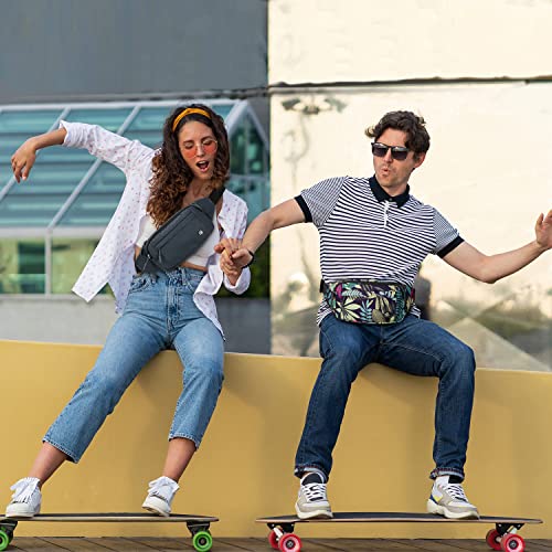 WATERFLY Fanny Pack Waist Bag: Small Hip Pouch Bum Bag Fannie Pack Phanny Fannypack Waistpack Bumbag Beltbag Sport Slim Fashionable for Jogging Hiking Hiker Woman Man - color: Grey