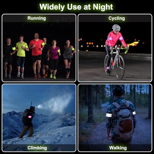 PATIKIL 22cm/8.7in Reflective Bands, 24pcs Reflective Arm Bands Straps Wrist Reflective Running Gear Safety Reflective Straps Bracelets High Visibility for Night Walking Bicycle - color: Orange