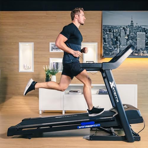 Xterra Fitness Sport Series Premium Folding Smart Treadmill, Handlebar Speed and Incline Controls, Large XTRASoft Cushioned Running Deck, Built-in FTMS-Enabled Bluetooth with XF Connect Fitness App - style: TR75