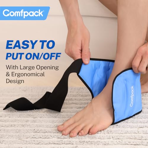 Comfpack Heel Ice Pack Wrap for Plantar Fasciitis Relief, Ankle Ice Pack - color: Blue-1 Pack