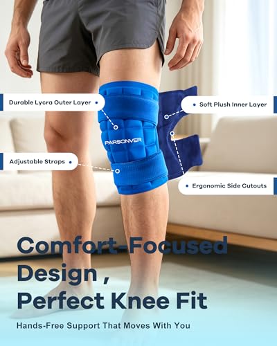 Knee Ice Pack Wrap for Pain Relief, 120-Min Long-Lasting & No Condensation