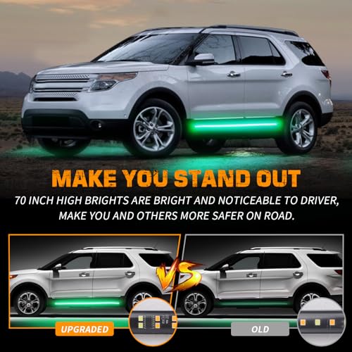XRIDONSEN 2PCS 60 inch Running Board Lights Green Strobe Lights - color: Green