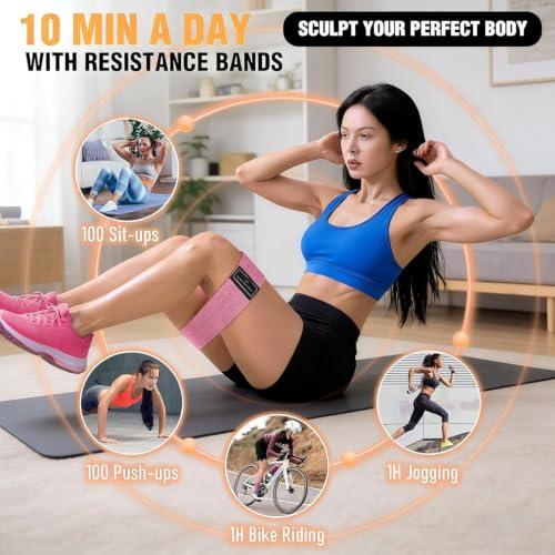 18–70 LBS 3 Level Fabric Resistance Bands,Workout Bands for Leg&Glutes
