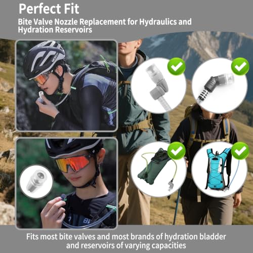Bite Valve Replacement Mouthpiece Fit for Hydration Pack Bladder Water Backpack and Most Brands(4-Pack), with Shutoff Valve and Tube O-Ring - color: 4 Grey