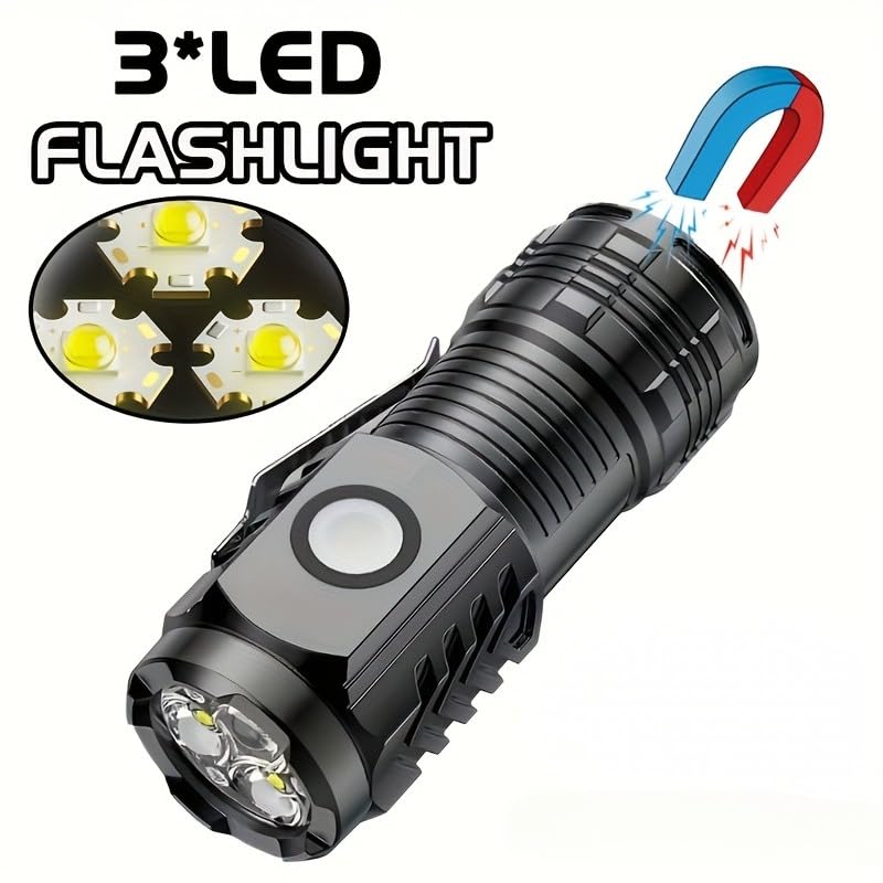 Mini LED Flashlight, ABS Material Hat Clip Torch with Back Clip Design, Portable Clip-On Light for Fishing Night Running Household Use
