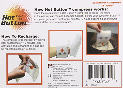 Relief Pak - 11-1026 Hot Button Instant Reusable Hot Compress, Standard - size: Standard - General