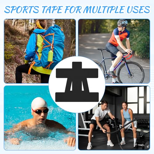 12Pcs Precut Shoulder Kinesiology Tape, Sports Muscle Support Tape Black - color: Black