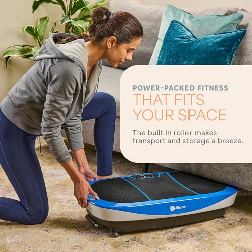 Lifepro Rumblex 4D Vibration Plate Exercise Machine with 7 Training Modes - color: Blue, size: Max