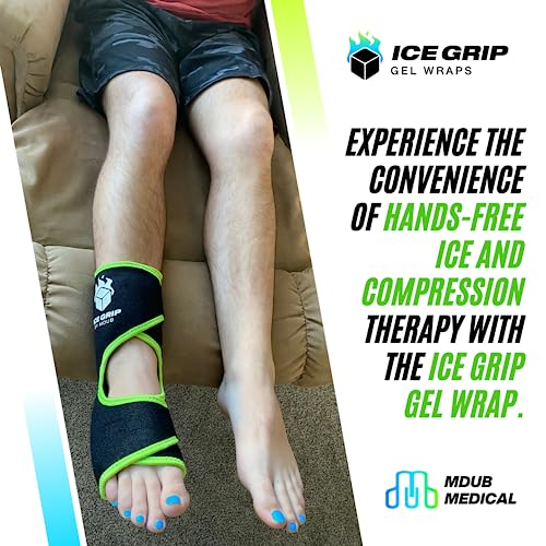 Foot Ankle Hot & Cold Ice Wrap Post Surgery Compression Reusable Gel Pack for Injury Flexible for Inflamation, Post-Surgery, Ankle, Foot, Soccer, Basketball, Recovery Relief Therapy