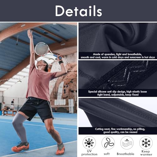 Tatuo Compression Leg Sleeves UV Protection - color: Black, White, Blue, Gray