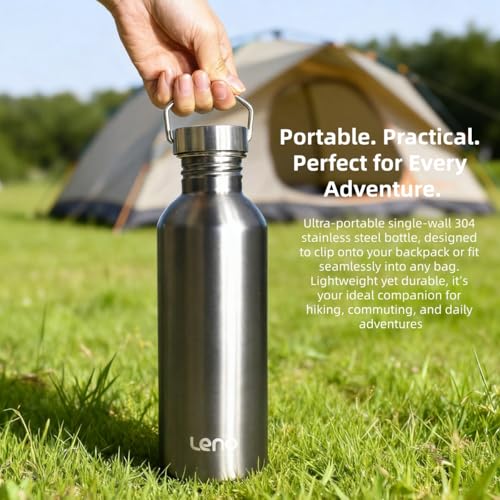 CDJ 40oz Uninsulated Single Wall 18/8 Stainless Steel Sports Bottle - size: 40ouces