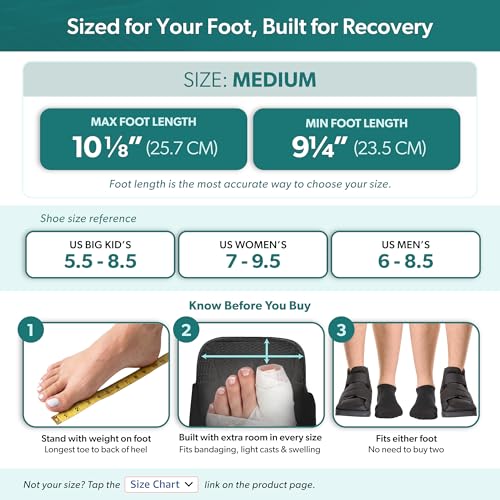 BraceAbility Closed Toe Medical Walking Shoe - Lightweight Broken Toe Cast Boot, Fractured Foot Brace for Metatarsal Stress Fracture, Post-op Bunion, Hammertoe Surgery Recovery - For Men or Women (M) - size: Medium (Women's 7-9.5 / Men's 6-8.5)