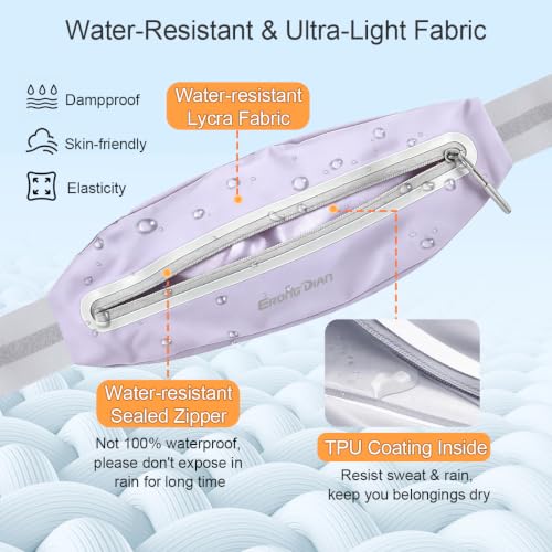 Slim Running Fanny Pack, Water Resistant Running Belts, Purple - color: 04 - Light Purple