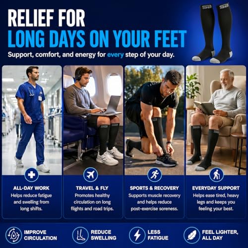 SB SOX 3-Pair Compression Socks (15-20mmHg) - color: 05 – Multi-color, size: S/M